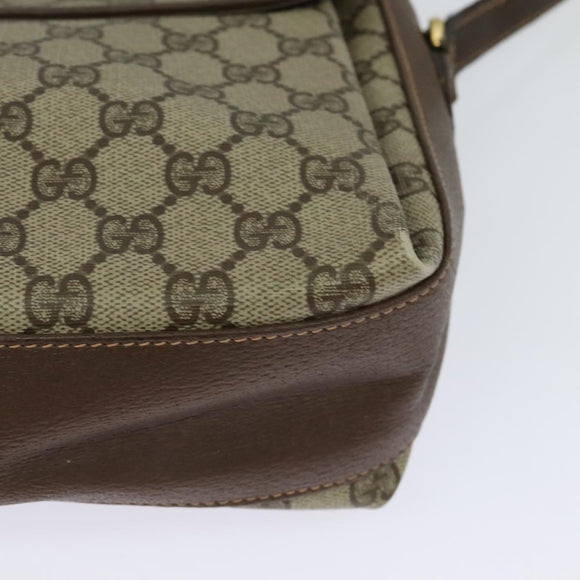 GUCCI GG Supreme Web Sherry Line Bag PVC Beige Gold 164 02 084 Auth ep9049