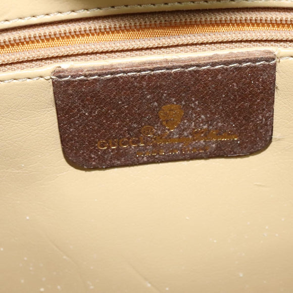 GUCCI GG Supreme Web Sherry Line Bag PVC Beige Gold 164 02 084 Auth ep9049