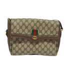 GUCCI GG Supreme Web Sherry Line Bag PVC Beige Gold 164 02 084 Auth ep9049-13