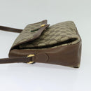 GUCCI GG Supreme Web Sherry Line Bag PVC Beige Gold 164 02 084 Auth ep9049-3