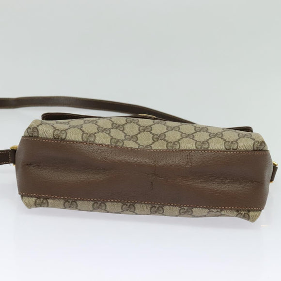 GUCCI GG Supreme Web Sherry Line Bag PVC Beige Gold 164 02 084 Auth ep9049