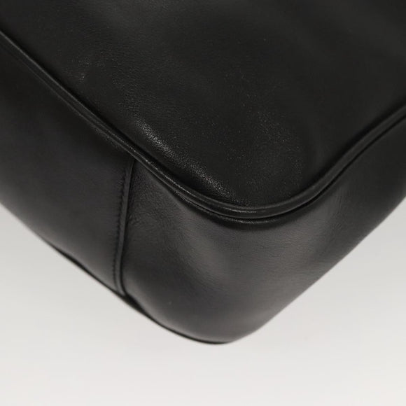 GUCCI Bamboo Hand Bag Leather Black Gold 001 0166 Auth ep9050