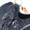 GUCCI Bamboo Hand Bag Leather Black Gold 001 0166 Auth ep9050-19