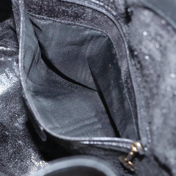 GUCCI Bamboo Hand Bag Leather Black Gold 001 0166 Auth ep9050