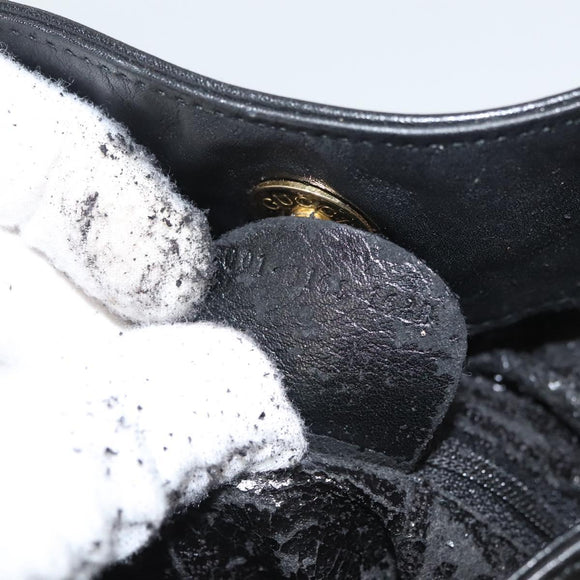 GUCCI Bamboo Hand Bag Leather Black Gold 001 0166 Auth ep9050