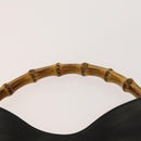 GUCCI Bamboo Hand Bag Leather 2way Black Gold 001 1638 Auth ep9053-8
