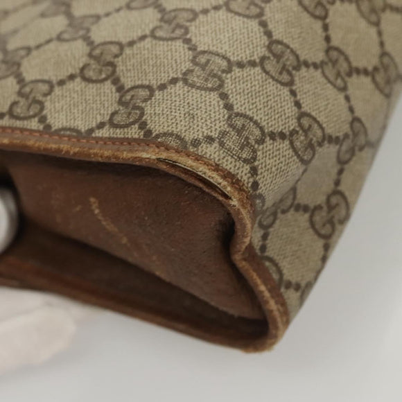 GUCCI GG Supreme Web Sherry Line Clutch Bag PVC Beige 89 01 031 Auth ep9056