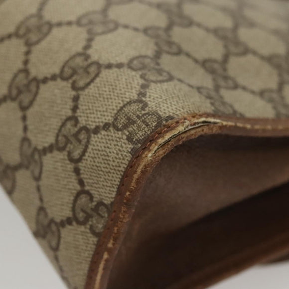 GUCCI GG Supreme Web Sherry Line Clutch Bag PVC Beige 89 01 031 Auth ep9056