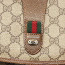 GUCCI GG Supreme Web Sherry Line Clutch Bag PVC Beige 89 01 031 Auth ep9056-12