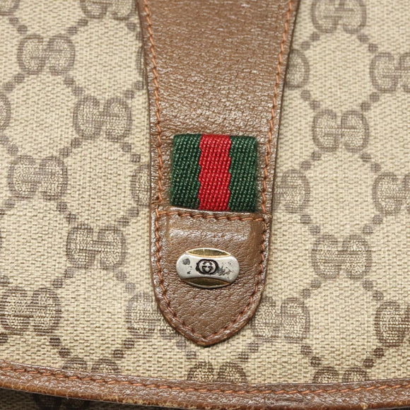 GUCCI GG Supreme Web Sherry Line Clutch Bag PVC Beige 89 01 031 Auth ep9056