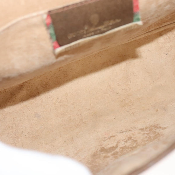 GUCCI GG Supreme Web Sherry Line Clutch Bag PVC Beige 89 01 031 Auth ep9056