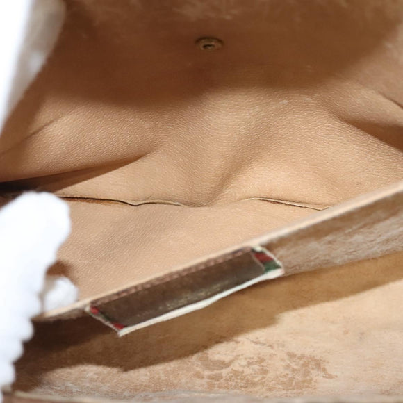 GUCCI GG Supreme Web Sherry Line Clutch Bag PVC Beige 89 01 031 Auth ep9056