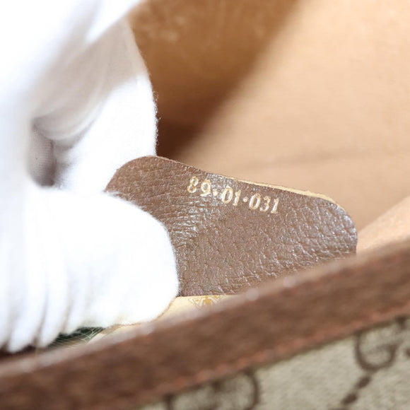 GUCCI GG Supreme Web Sherry Line Clutch Bag PVC Beige 89 01 031 Auth ep9056