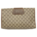 GUCCI GG Supreme Web Sherry Line Clutch Bag PVC Beige 89 01 031 Auth ep9056-3