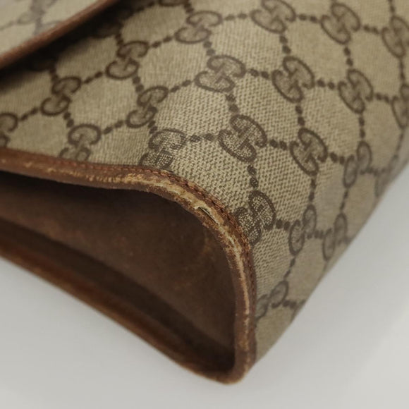 GUCCI GG Supreme Web Sherry Line Clutch Bag PVC Beige 89 01 031 Auth ep9056