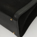 GUCCI Bamboo Hand Bag Suede Black Gold Auth ep9059-14