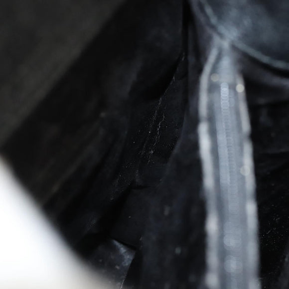 GUCCI Bamboo Hand Bag Suede Black Gold Auth ep9059