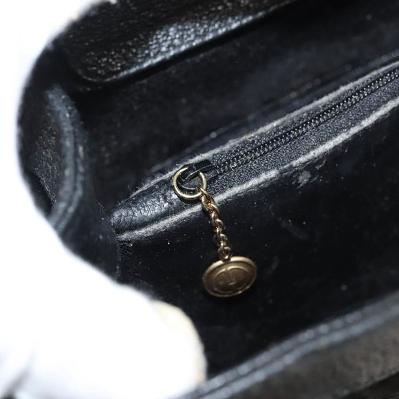 GUCCI Bamboo Hand Bag Suede Black Gold Auth ep9059