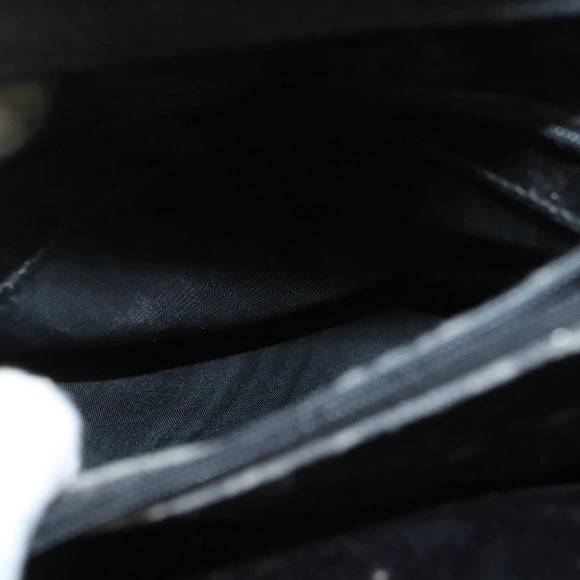 GUCCI Bamboo Hand Bag Suede Black Gold Auth ep9059