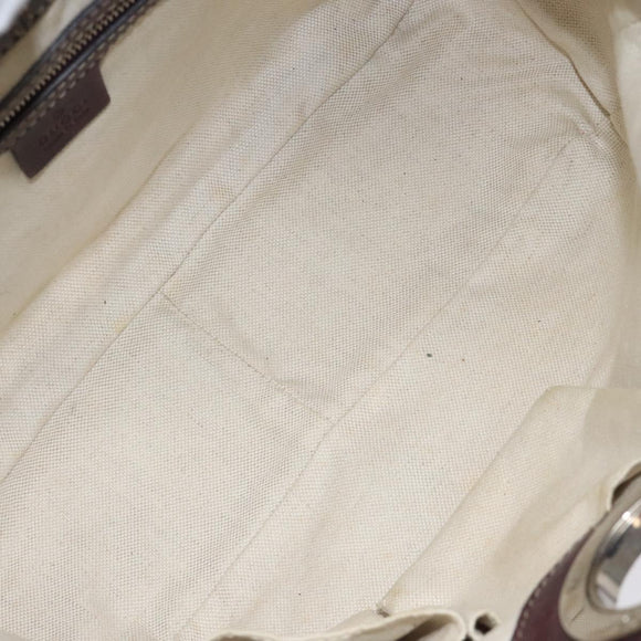 GUCCI Shoulder Bag Leather Brown Silver 247400 Auth ep9062