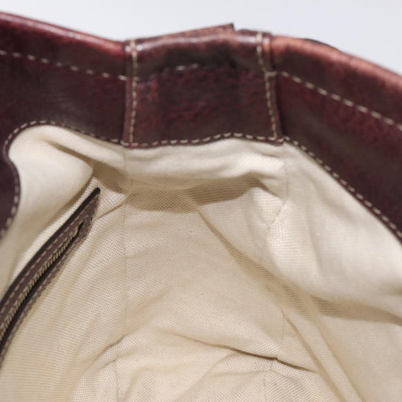 GUCCI Shoulder Bag Leather Brown Silver 247400 Auth ep9062