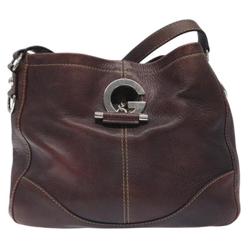 GUCCI Shoulder Bag Leather Brown Silver 247400 Auth ep9062 - 0