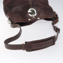 GUCCI Shoulder Bag Leather Brown Silver 247400 Auth ep9062-7