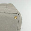 PRADA Canapa MM Hand Bag Canvas Gray Gold Auth ep9063-15