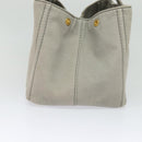PRADA Canapa MM Hand Bag Canvas Gray Gold Auth ep9063-4