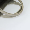 PRADA Canapa MM Hand Bag Canvas Gray Gold Auth ep9063-7