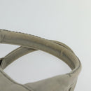 PRADA Canapa MM Hand Bag Canvas Gray Gold Auth ep9063-8