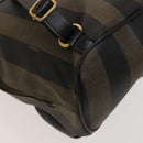 FENDI Pecan Canvas Backpack PVC Brown Black gold Auth ep9067-19