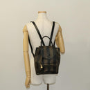 FENDI Pecan Canvas Backpack PVC Brown Black gold Auth ep9067-27