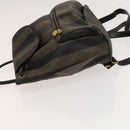 FENDI Pecan Canvas Backpack PVC Brown Black gold Auth ep9067-4