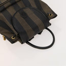 FENDI Pecan Canvas Backpack PVC Brown Black gold Auth ep9067-6