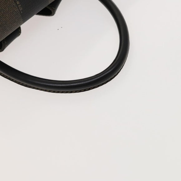 FENDI Pecan Canvas Backpack PVC Brown Black gold Auth ep9067