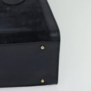 GUCCI Bamboo Hand Bag Suede Navy Gold 002 1186 0260 Auth ep9069-14