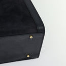 GUCCI Bamboo Hand Bag Suede Navy Gold 002 1186 0260 Auth ep9069-16