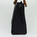 GUCCI Bamboo Hand Bag Suede Navy Gold 002 1186 0260 Auth ep9069-3