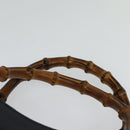 GUCCI Bamboo Hand Bag Suede Navy Gold 002 1186 0260 Auth ep9069-8