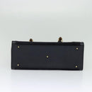 GUCCI Bamboo Hand Bag Suede Navy Gold 002 1186 0260 Auth ep9069-5