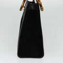 GUCCI Bamboo Hand Bag Suede Black Gold 002 1095 0260 Auth ep9070-3
