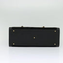 GUCCI Bamboo Hand Bag Suede Black Gold 002 1095 0260 Auth ep9070-5