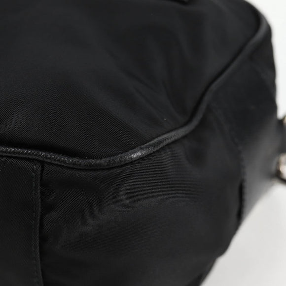 PRADA Shoulder Bag Nylon Black Silver Auth ep9086V