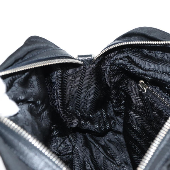 PRADA Shoulder Bag Nylon Black Silver Auth ep9086V