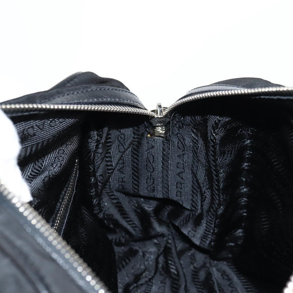 PRADA Shoulder Bag Nylon Black Silver Auth ep9086V