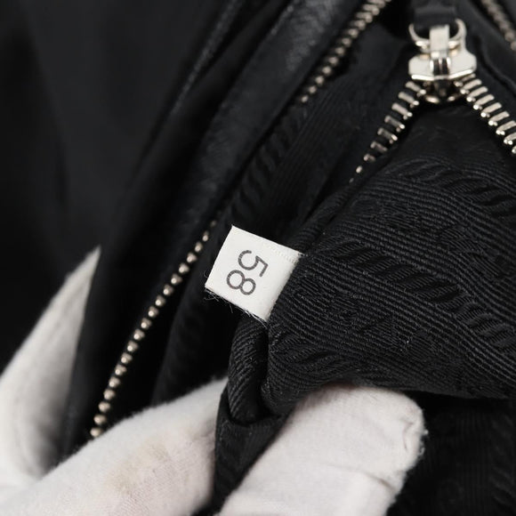 PRADA Shoulder Bag Nylon Black Silver Auth ep9086V