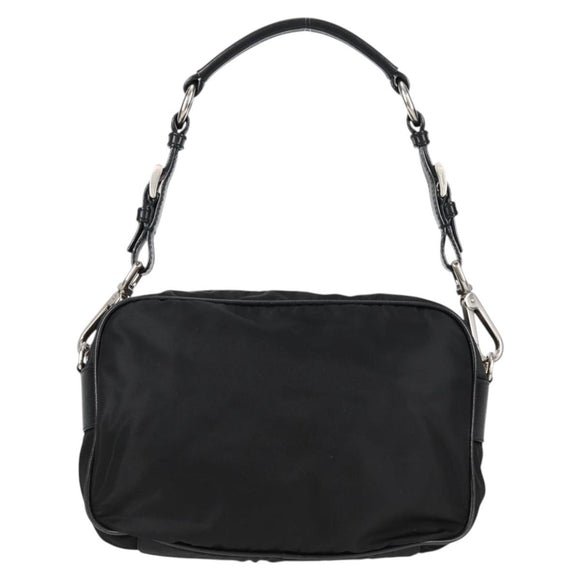 PRADA Shoulder Bag Nylon Black Silver Auth ep9086V