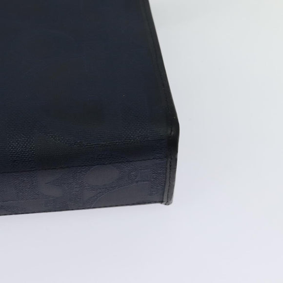 Christian Dior Trotter Canvas Shoulder Bag PVC Navy Gold Auth ep9088