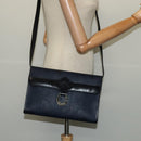 Christian Dior Trotter Canvas Shoulder Bag PVC Navy Gold Auth ep9088-21